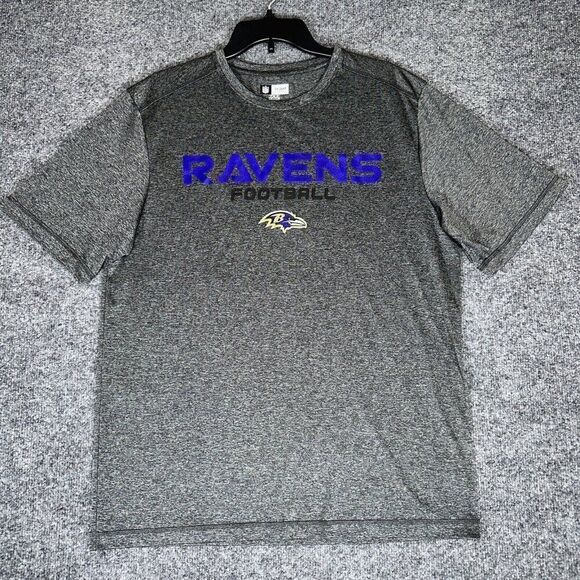 Baltimore Ravens Shirt Mens L Grey NFL TX3 Cool Performance Short Sleeve Adult - Picture 1 of 7